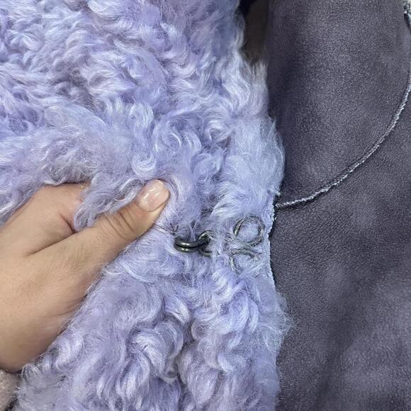 Free People Kiki Oversized Sherpa Jacket in Lilac - Picture 8 of 9